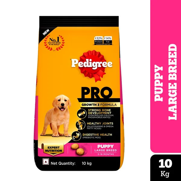 Pedigree PRO Expert Nutrition for Large Breed Puppy (3 to 18 Months) Dog Dry Food | 10 KG