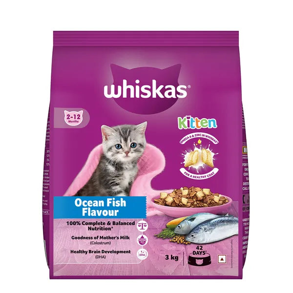 Whiskas Ocean Fish Kitten Cat Dry Food | 1.1 KG | 3 KG