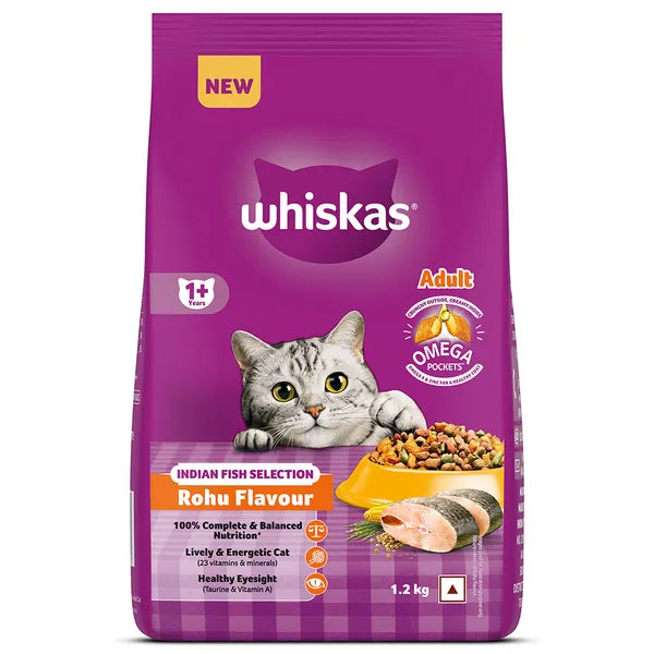 Whiskas Rohu Fish Flavour Adult Cat Dry Food | 1.2 KG