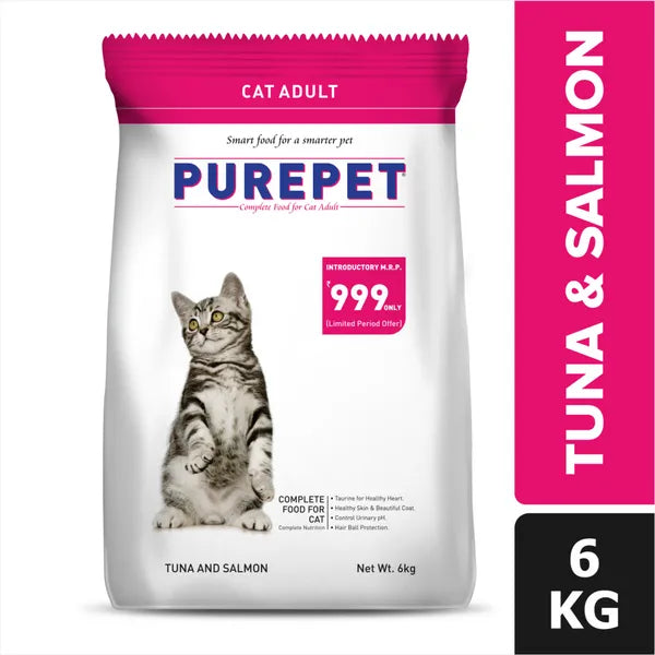 Purepet Tuna and Salmon Adult Cat Dry Food | 2.8 KG | 6 KG