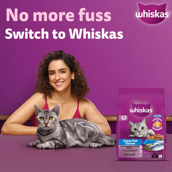 Whiskas Ocean Fish Flavour Adult Cat Dry Food | 1.2 KG | 3 KG