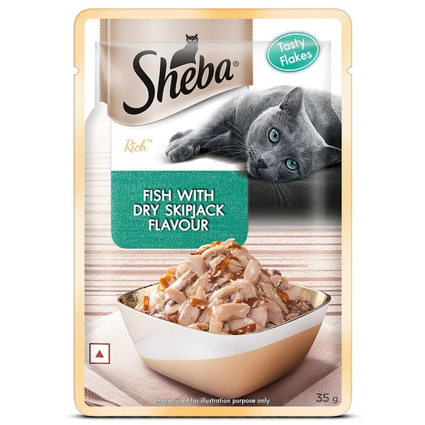 Sheba Fish with Dry Skipjack Premium Cat Wet Food