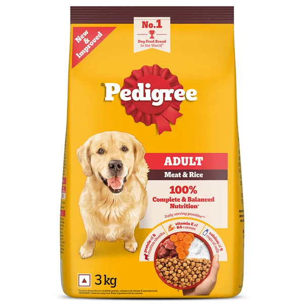 Pedigree Meat & Rice Adult Dog Dry Food | 1 KG | 2.5 KG | 10 KG