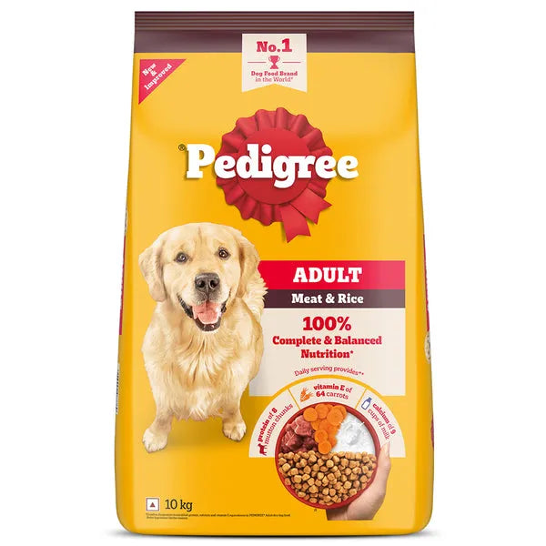 Pedigree Meat & Rice Adult Dog Dry Food | 1 KG | 2.5 KG | 10 KG