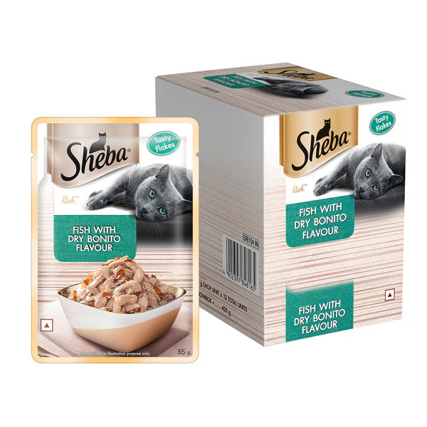 Sheba Fish with Dry Skipjack Premium Cat Wet Food