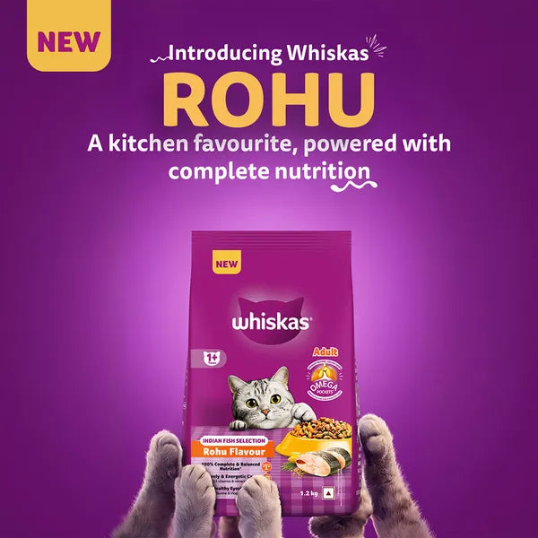Whiskas Rohu Fish Flavour Adult Cat Dry Food | 1.2 KG