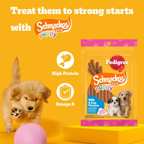 Pedigree Schmackos Stix Milk & Egg Flavour Puppy Dog Treat