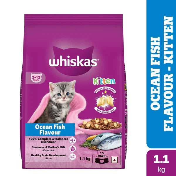 Whiskas Ocean Fish Kitten Cat Dry Food | 1.1 KG | 3 KG