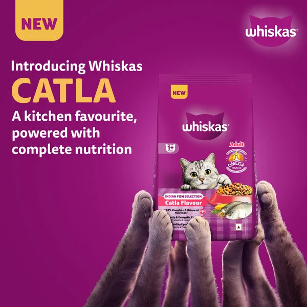 Whiskas Catla Fish Flavour Adult Cat Dry Food | 1.2 KG
