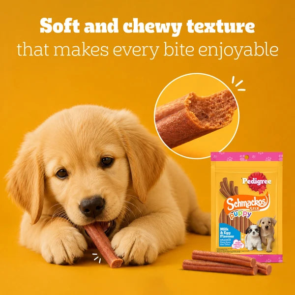 Pedigree Schmackos Stix Milk & Egg Flavour Puppy Dog Treat