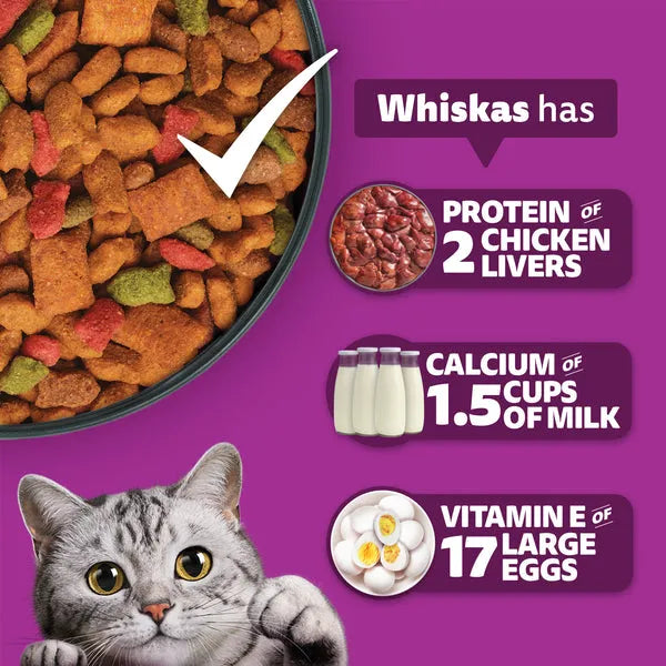 Whiskas Ocean Fish Flavour Adult Cat Dry Food | 1.2 KG | 3 KG