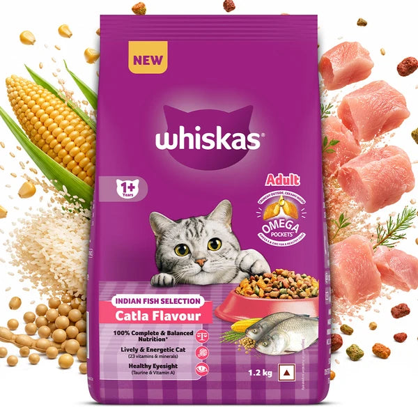 Whiskas Catla Fish Flavour Adult Cat Dry Food | 1.2 KG