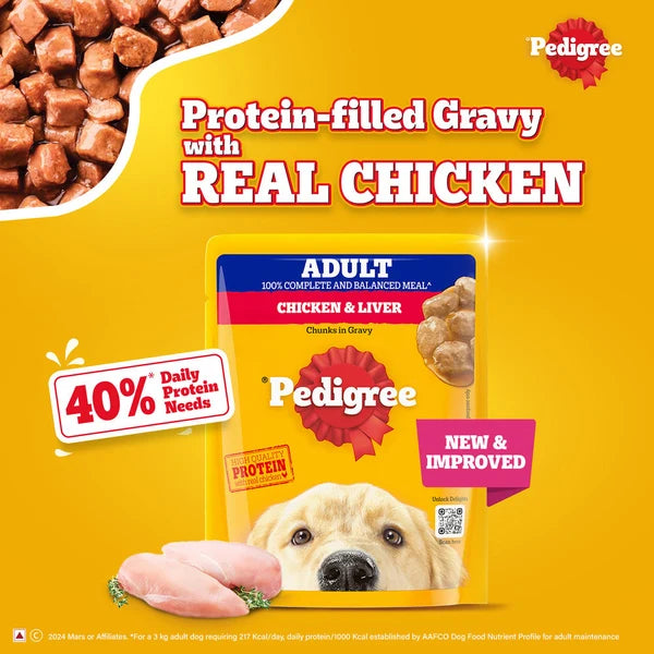 Pedigree Chicken and Liver Chunks in Gravy Adult Dog Wet Food