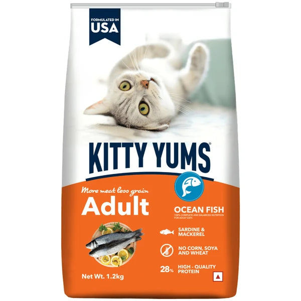 Kitty Yums Ocean Fish Adult (1+ years) Cat Dry Food | 1.2 KG | 3 KG