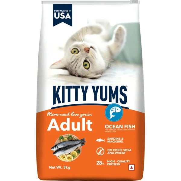 Kitty Yums Ocean Fish Adult (1+ years) Cat Dry Food | 1.2 KG | 3 KG