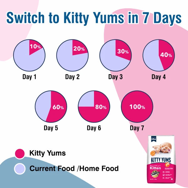 Kitty Yums Ocean Fish Kitten (1 to 12 Months) Cat Dry Food | | 1.2 KG | 3 KG
