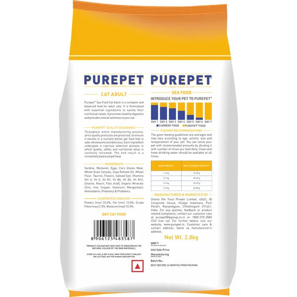 Purepet Seafood Adult Cat Dry Food | 6 KG