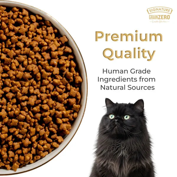 Signature Grain Zero Ocean Fish, Sardine and Mackerel Long Coat & Persian Adult Cat Dry Food | 1.2 KG | 3 KG