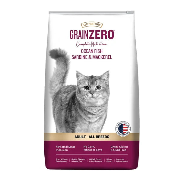Signature Grain Zero Ocean Fish, Sardine and Mackerel Adult Cat Dry Food | 3 KG