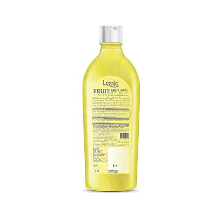 Lozalo Fruit Pet Shampoo 200 ml | Cantaloupe | pH Balanced | Paraben Free Conditioning Shampoo for Dogs & Cats of All Breeds