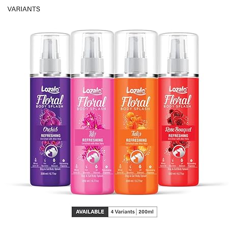 Lozalo Floral Pet Body Splash - 200 ml, Lily | pH Balanced, Rejuvinating Body Wash for Dogs & Cats of All Breeds