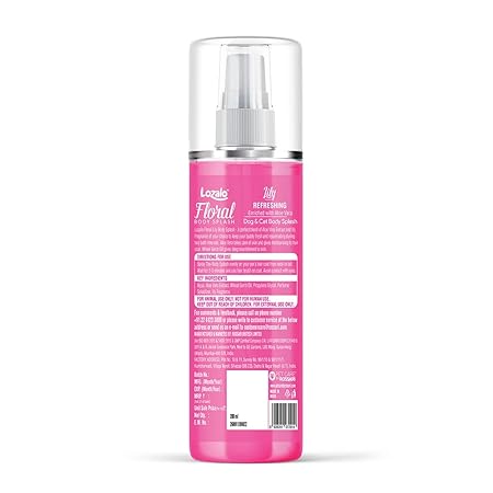 Lozalo Floral Pet Body Splash - 200 ml, Lily | pH Balanced, Rejuvinating Body Wash for Dogs & Cats of All Breeds