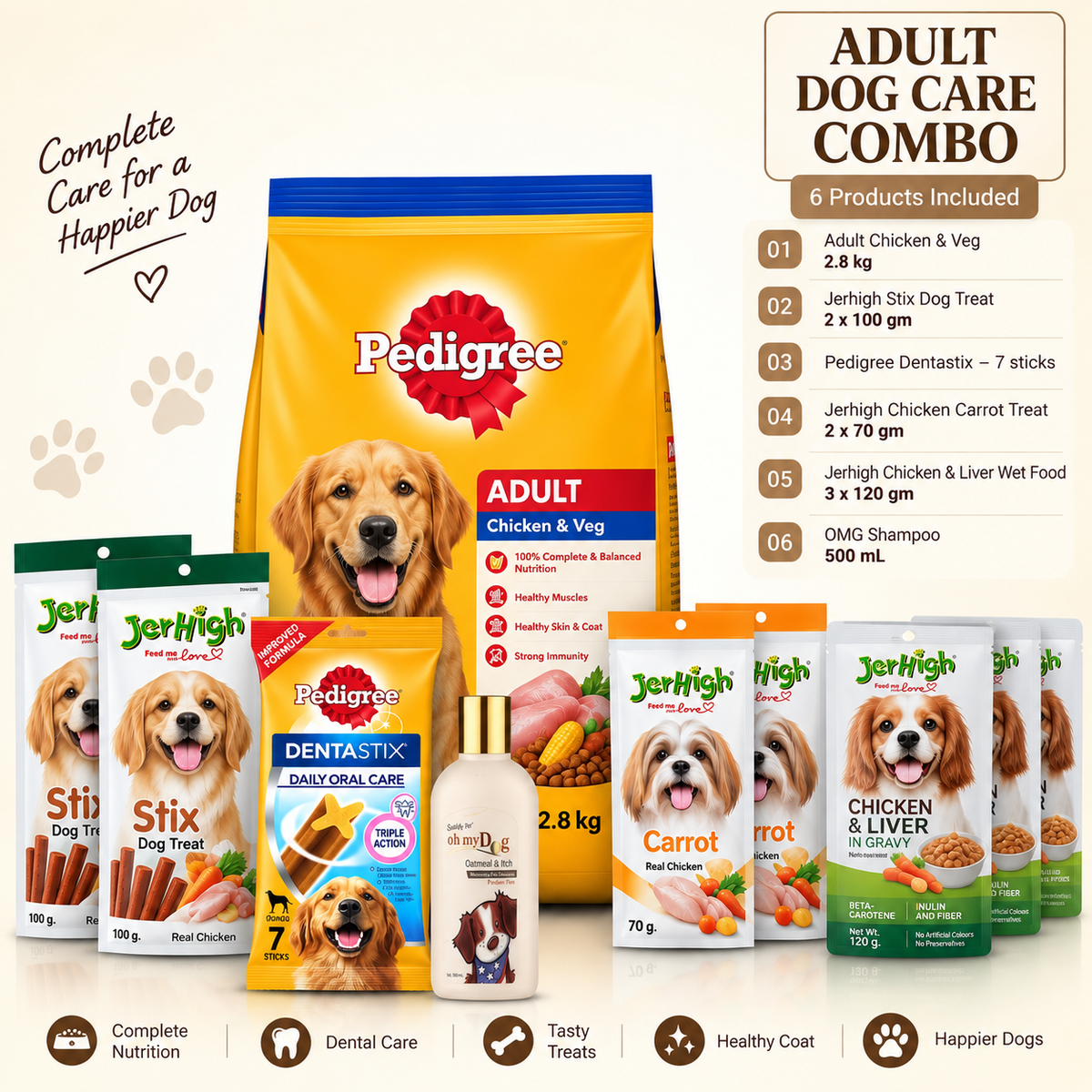 Ultimate Dog Care Combo 
Food | Treats | Dental Care | Grooming | Wet Food
