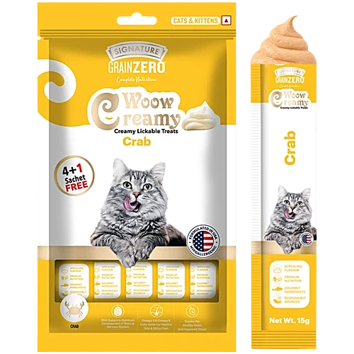 Signature Grain Zero Crab Lickable Creamy Cat Treats