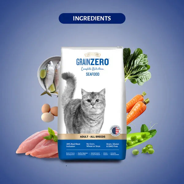 Signature Grain Zero Seafood Adult Cat Dry Food For All Breed | 1.2 KG