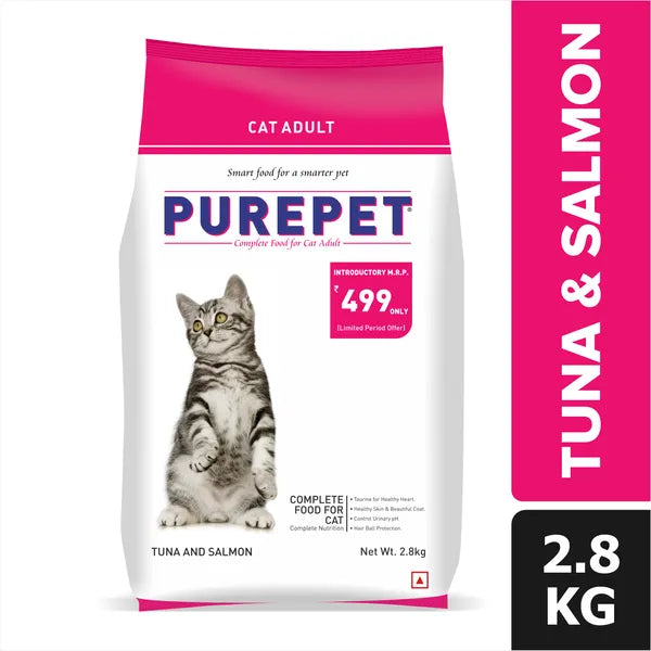 Purepet Tuna and Salmon Adult Cat Dry Food | 2.8 KG | 6 KG