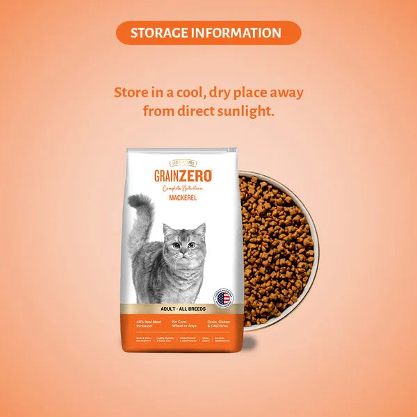 Signature Grain Zero Mackerel Adult Cat Dry Food For All Breeds | 1.2 KG