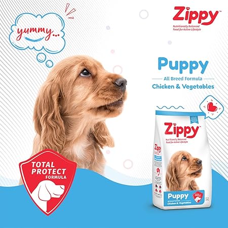 Zippy Puppy Dry Dog Food Real Chicken & Vegetables, Nutritionally Balanced Dog Food for All Breeds