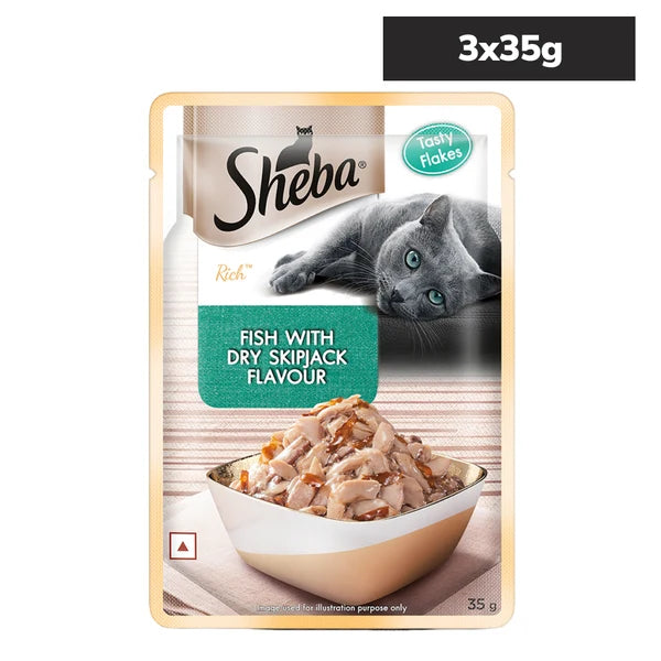 Sheba Fish with Dry Skipjack Premium Cat Wet Food