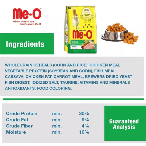 Me O Chicken and Vegetables Adult Cat Dry Food | 7 KG