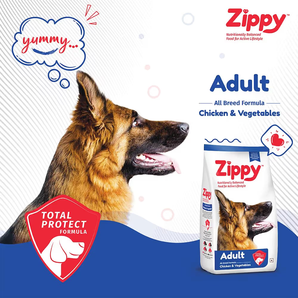 Zippy Adult Dry Dog Food | Chicken & Vegetables, Nutritionally Complete & Balanced Food for All Breeds