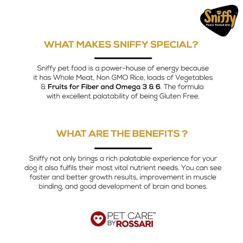 Sniffy Puppy Dry Dog Food | Real Chicken & Egg, Power Packed Diet High Protein Diet for All Breeds | Gluten Free Food for Dogs